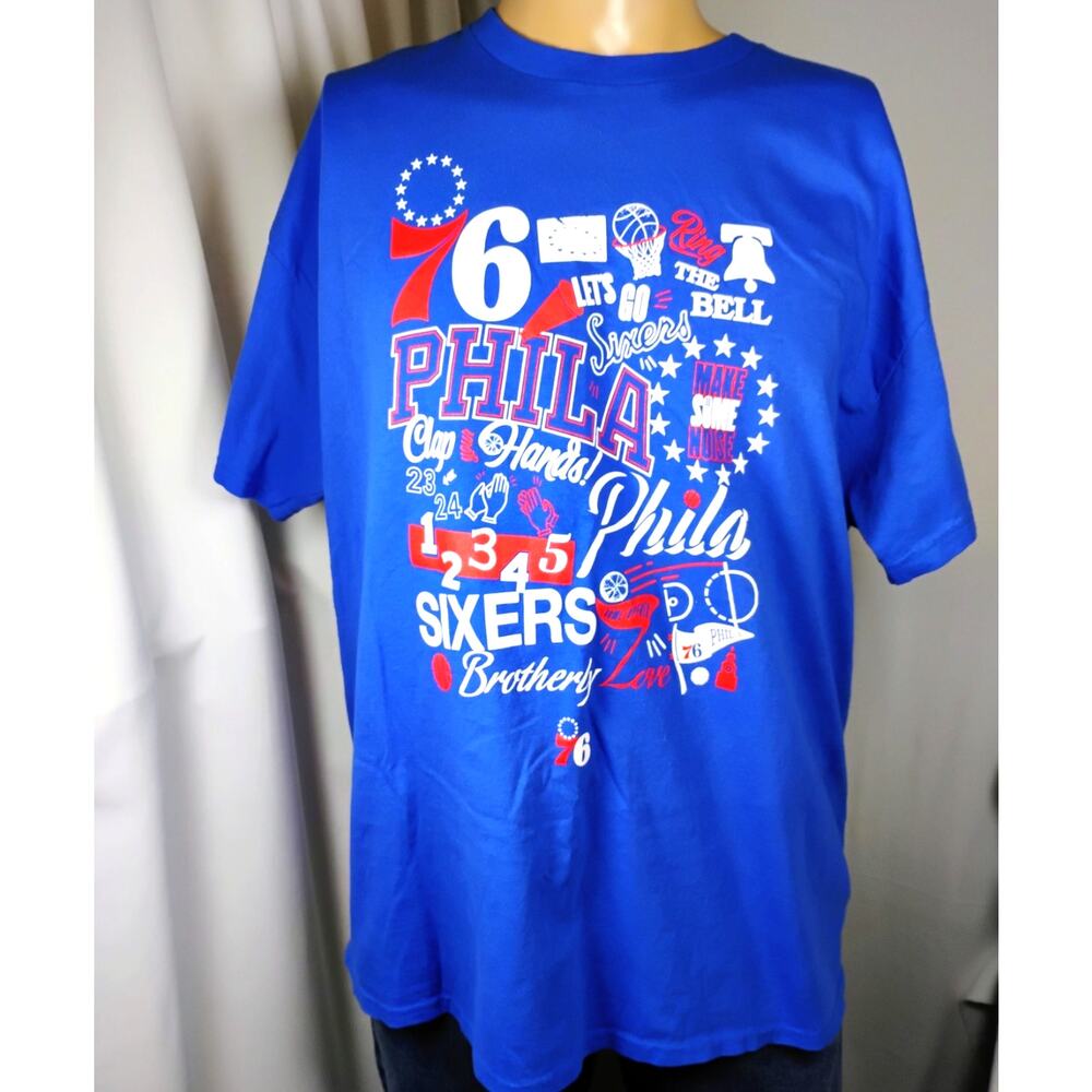 Mens Philadelphia 76ers Graphic T Shirt XL Basketball Game Day Streetwear